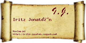Iritz Jonatán névjegykártya